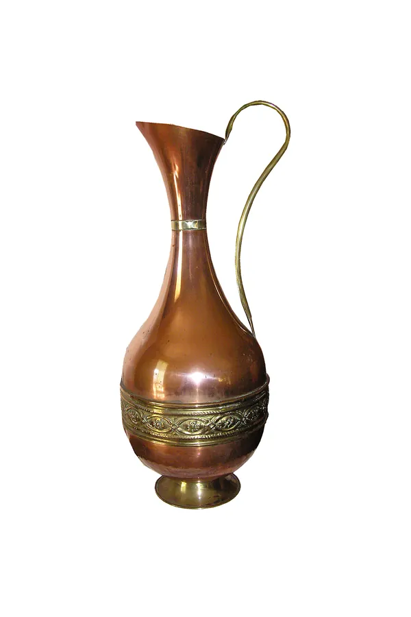 Bakır Pirinç Bantlı Sürahi