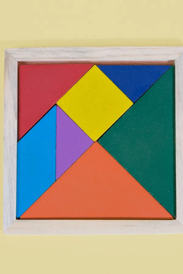 Çok Renkli Ahşap Tangram