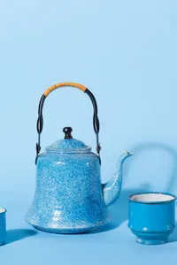 Mavi Emaye Çaydanlık Seti