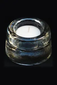 Şeffaf Kalın Cam Tealight Mumluk