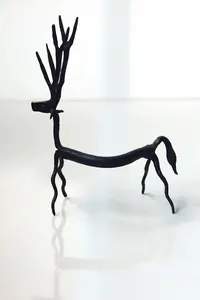 Siyah Metal Geyik Heykelcik